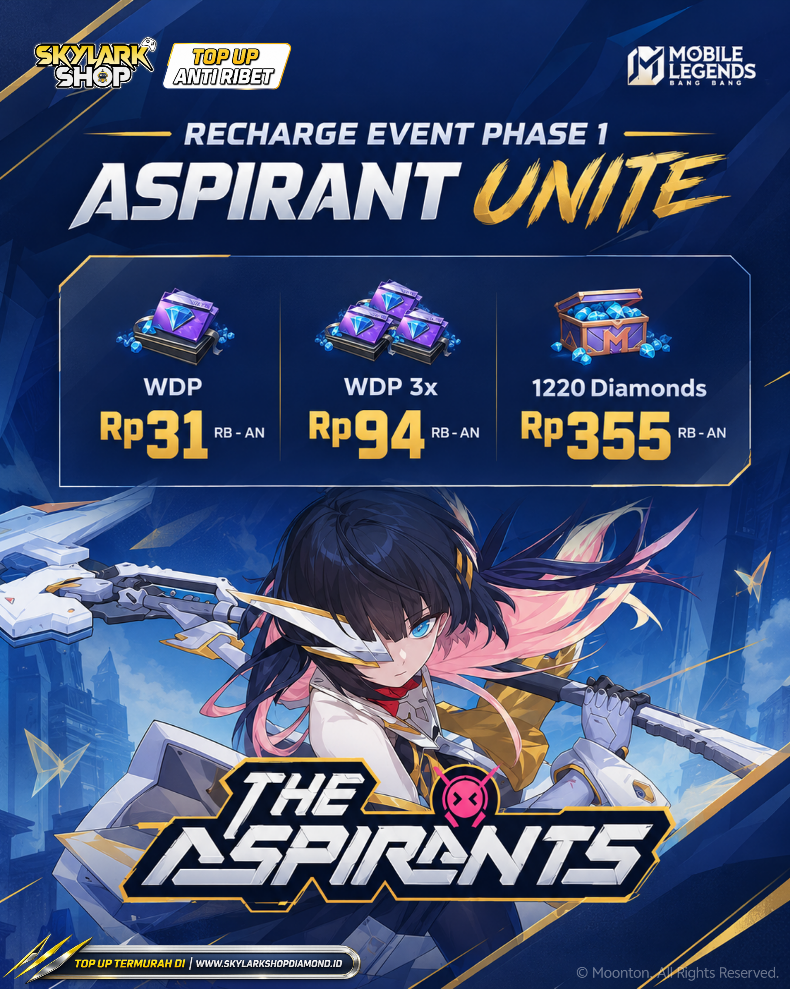 Recharge Event Phase 1 MLBB Aspirants Unite: Daftar Harga Paket Top Up Hemat di Skylark Shop